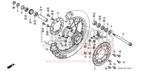 REAR WHEEL (1) CR125RM de 1991